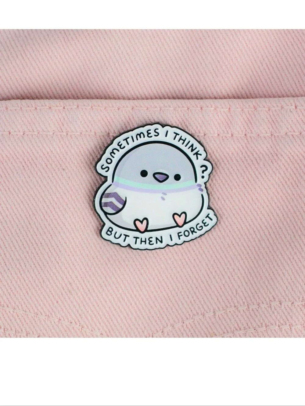 Sometimes I Think But Then I Forget Cute Gray Bird Sticker